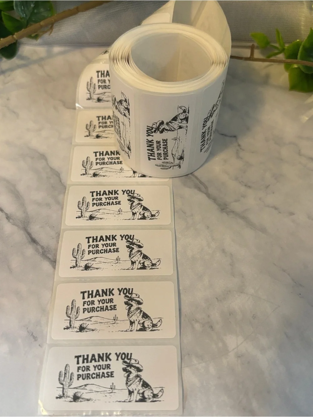 Funny German Shepherd Western Thank You Stickers 200 Pack 2x1